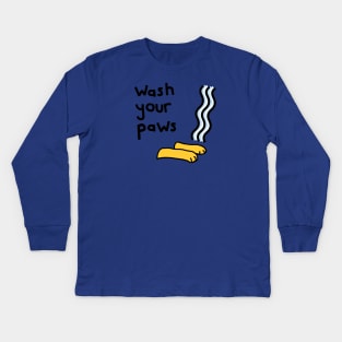 Wash Your Hands and Paws Please Kids Long Sleeve T-Shirt